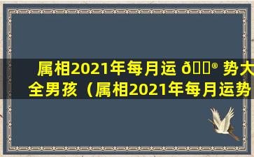 属相2021年每月运 💮 势大全男孩（属相2021年每月运势大 🦆 全男孩子）